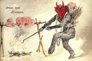 Illustration for article titled The Most Disturbing Images Of Krampus, Santa's Child-Eating Counterpart